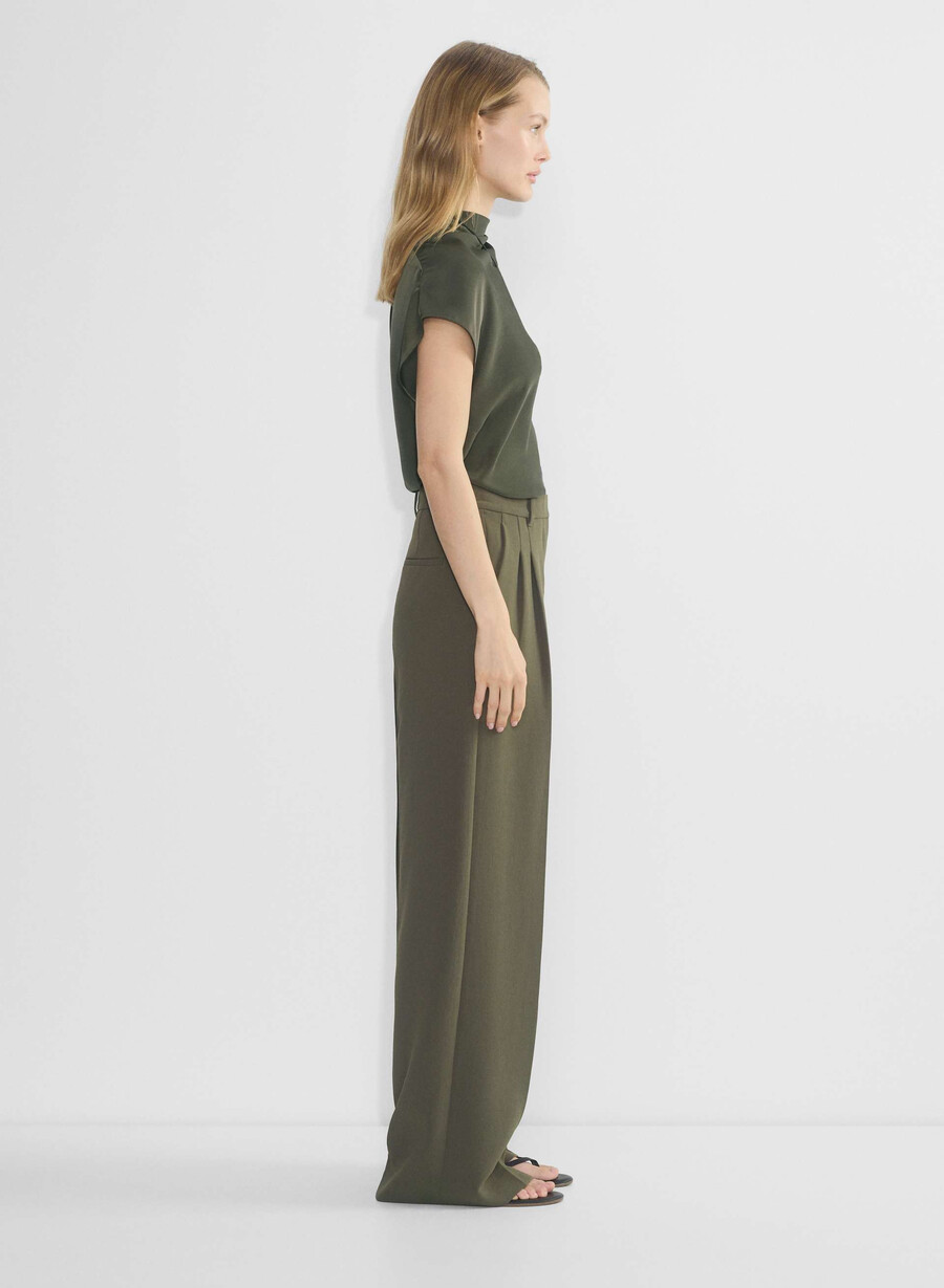 the effortless pant più ampio - crepette oliva scura