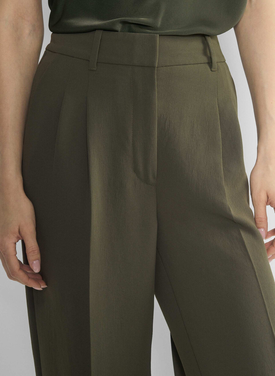 the effortless pant più ampio - crepette oliva scura