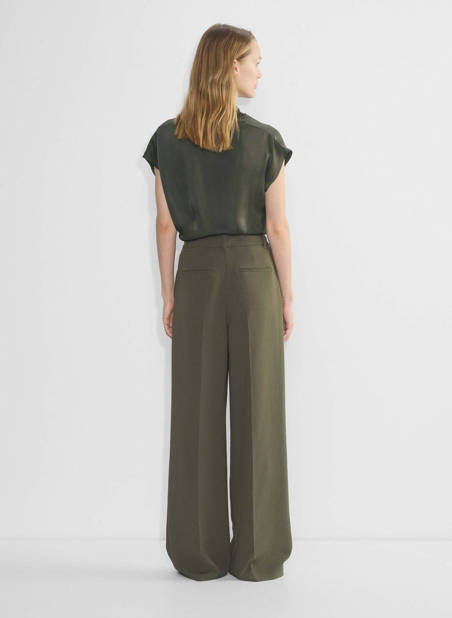 the effortless pant più ampio - crepette oliva scura