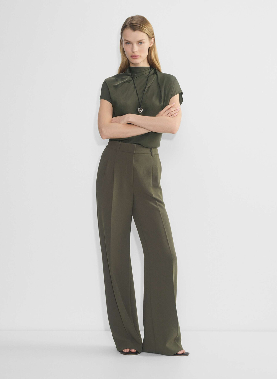 the effortless pant più ampio - crepette oliva scura