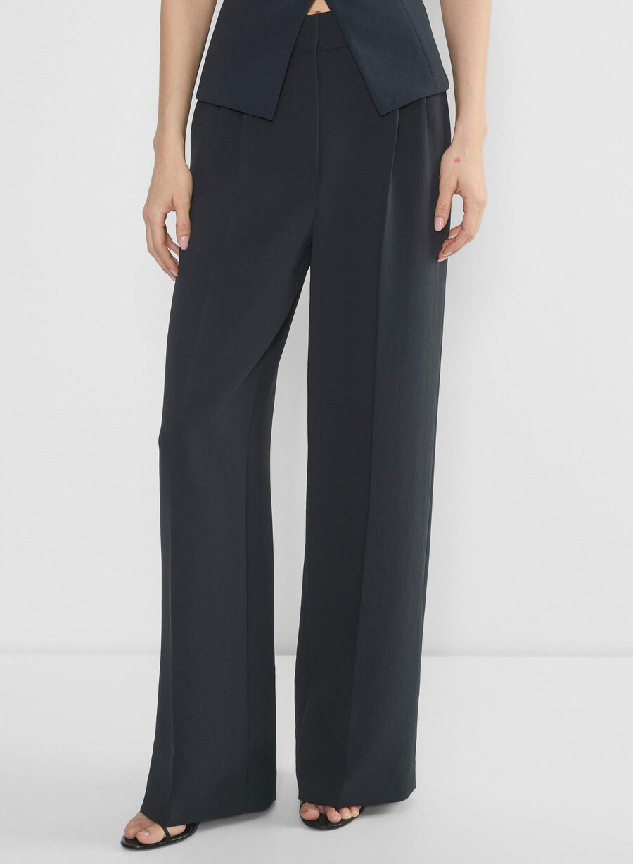 the effortless pant wider - crepette dark navy