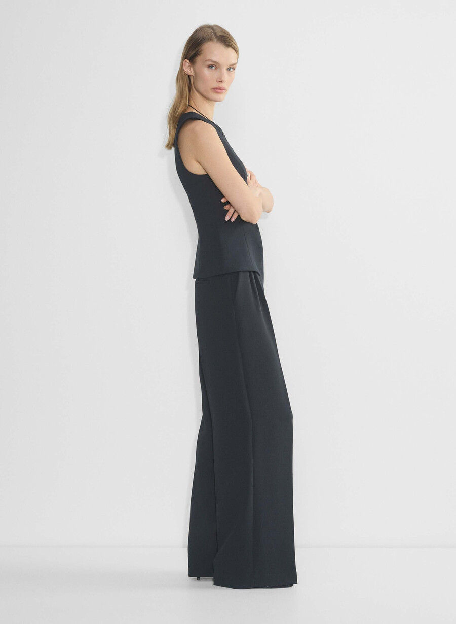 the effortless pant wider - crepette dark navy
