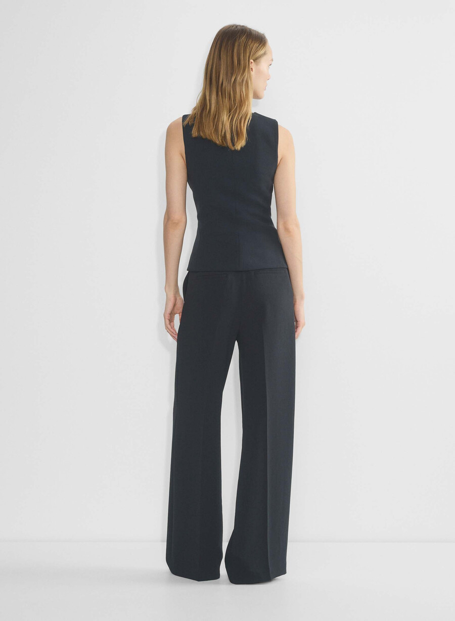 the effortless pant wider - crepette dark navy
