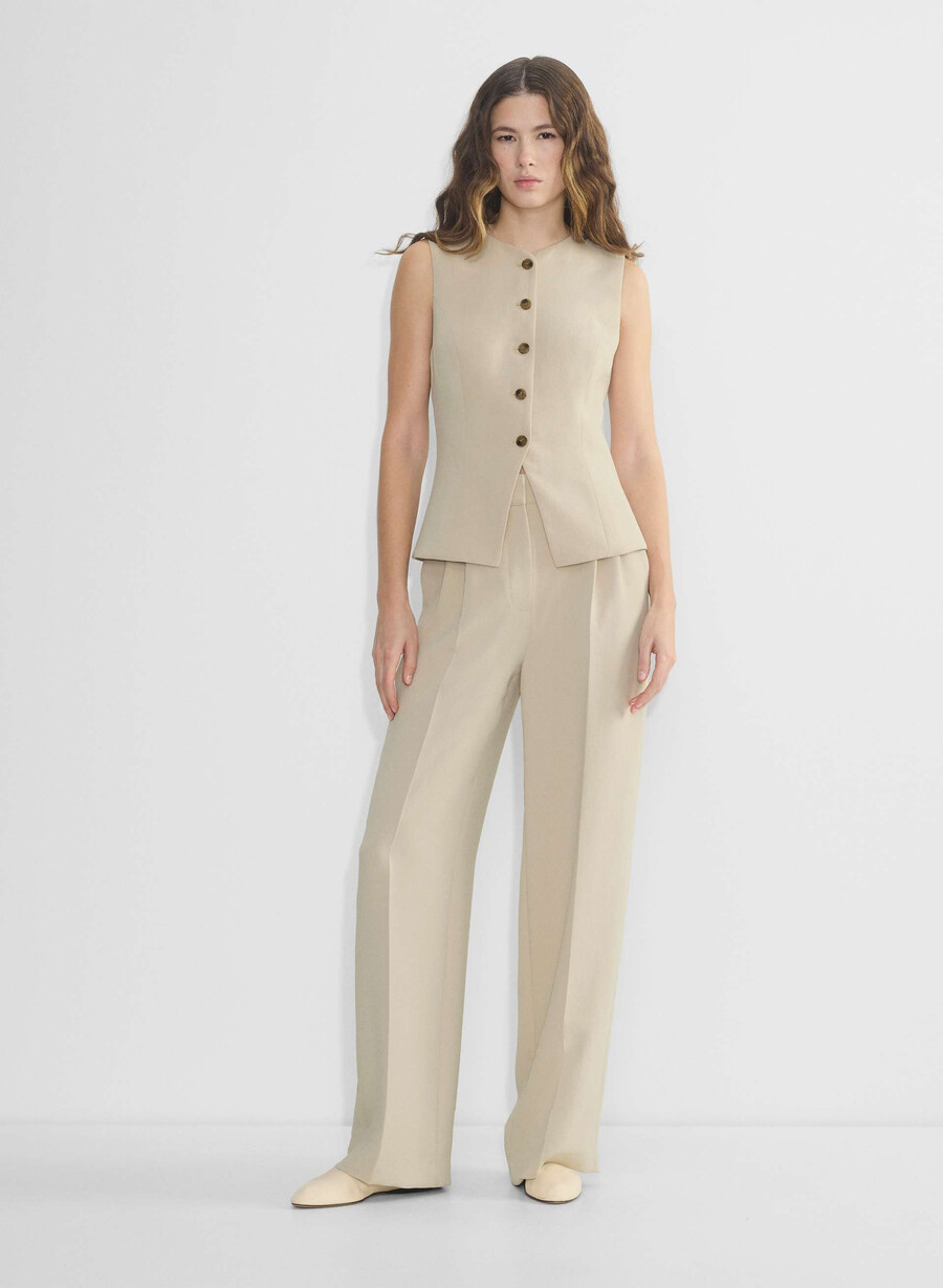 the effortless pant più ampio - crepette marcona beige