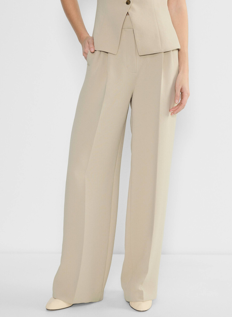 the effortless pant più ampio - crepette marcona beige