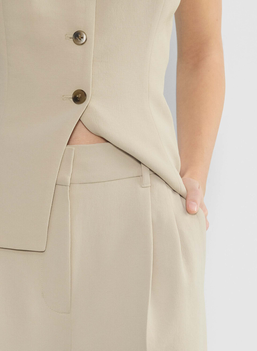 the effortless pant più ampio - crepette marcona beige