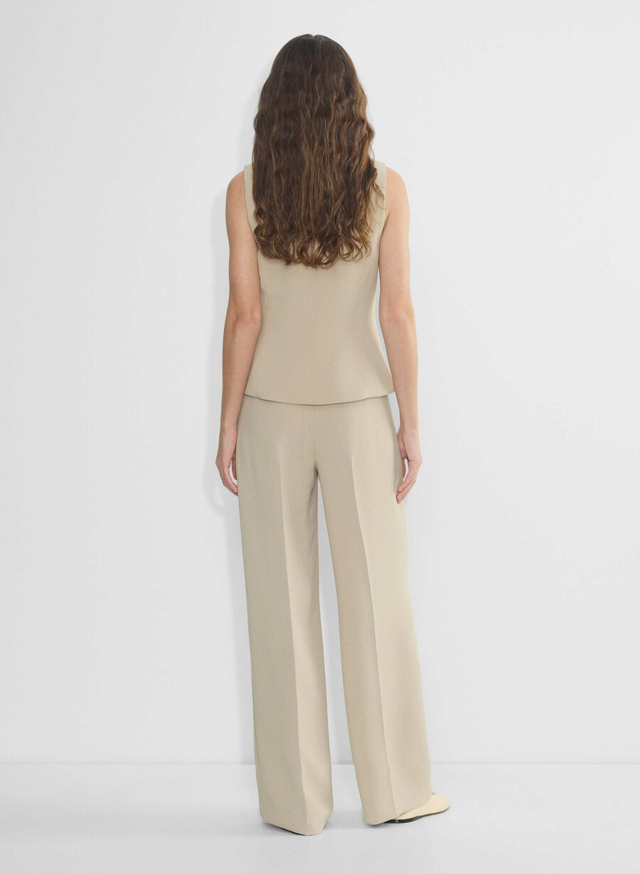 the effortless pant più ampio - crepette marcona beige
