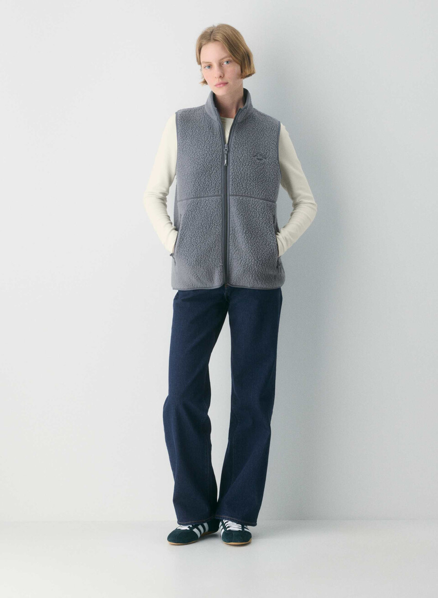 gilet a collo alto polartec thermal pro vintage navy
