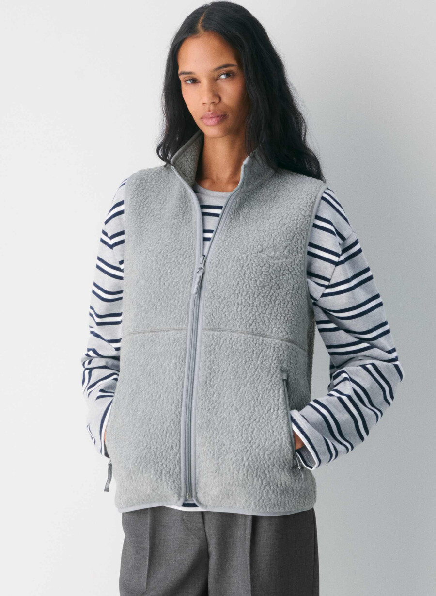 gilet a collo alto polartec thermal pro heather athletic gre