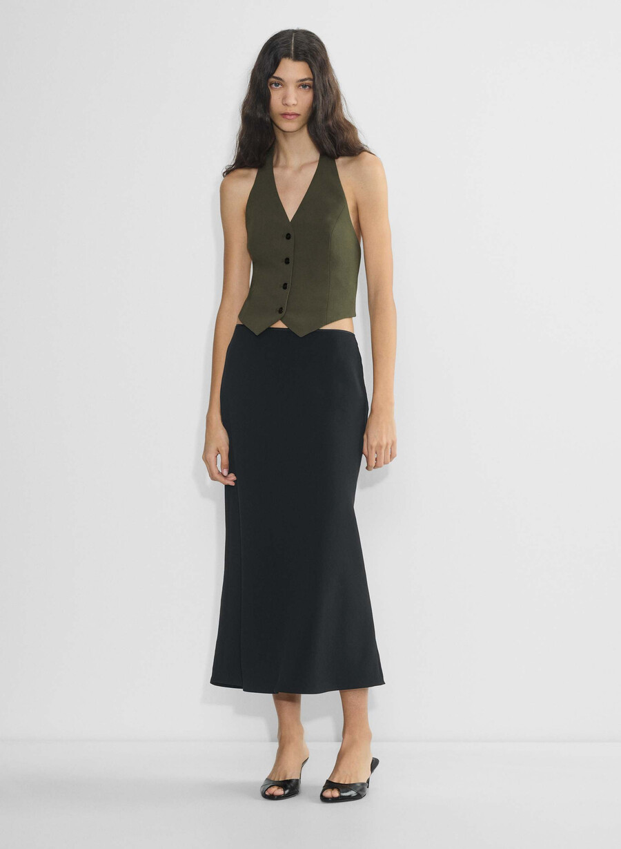 gilet vito - crepette oliva scura