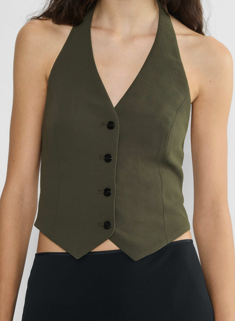 gilet vito - crepette oliva scura