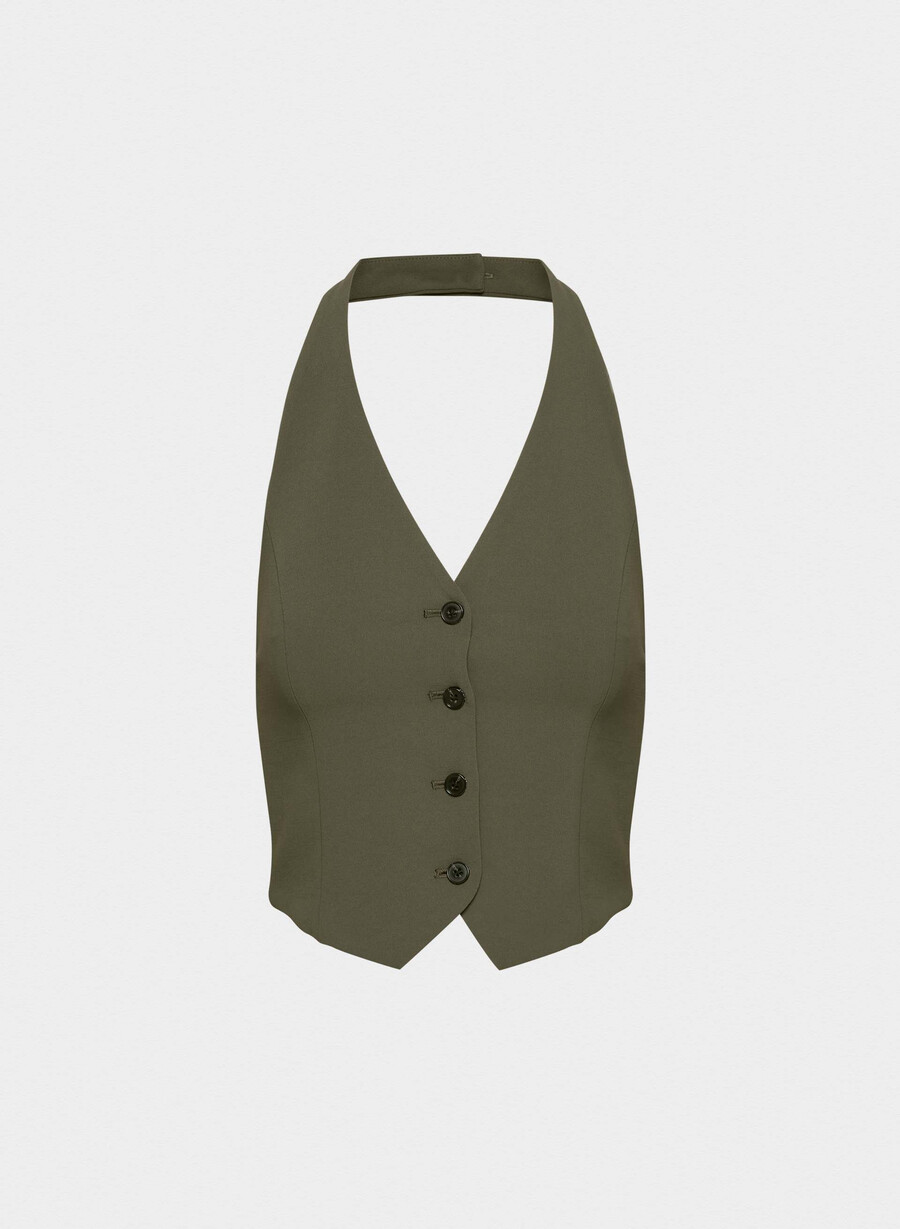 gilet vito - crepette oliva scura