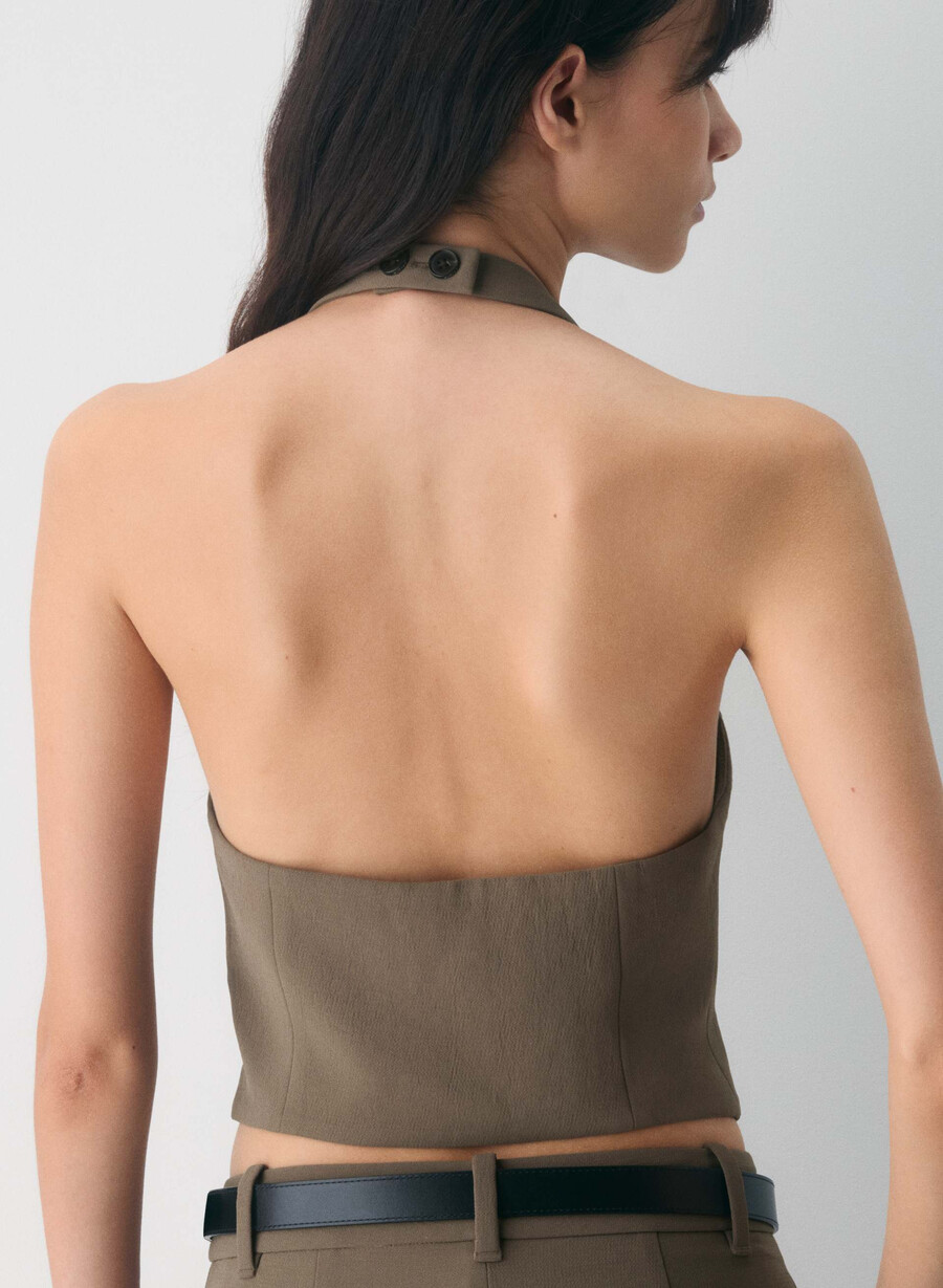 gilet vito - crepette cola taupe
