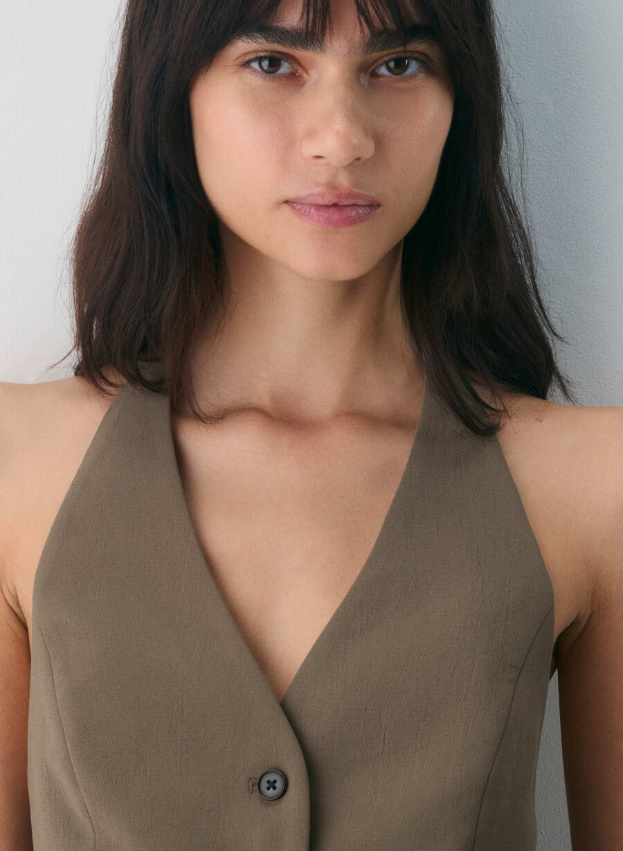 gilet vito - crepette cola taupe