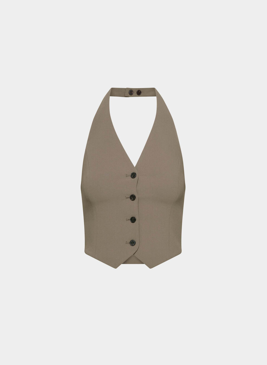 gilet vito - crepette cola taupe