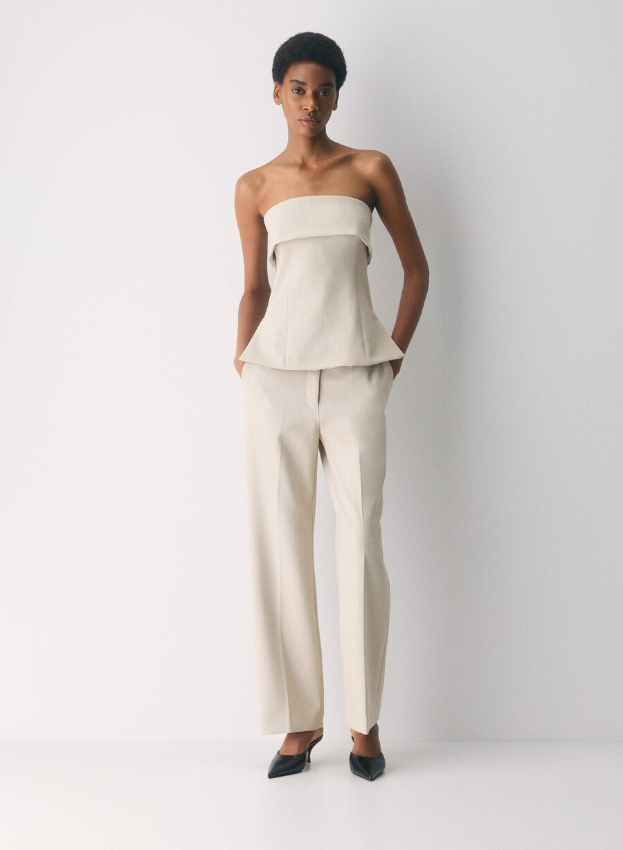 element tube top - ressential heather matte pearl