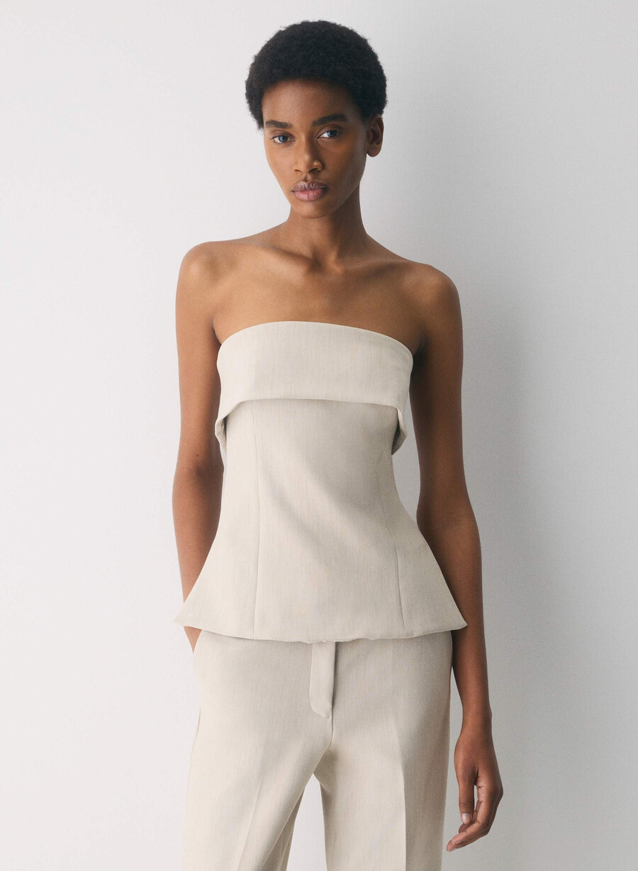 element tube top - ressential heather matte pearl