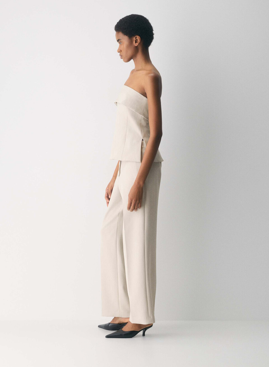 element tube top - ressential heather matte pearl