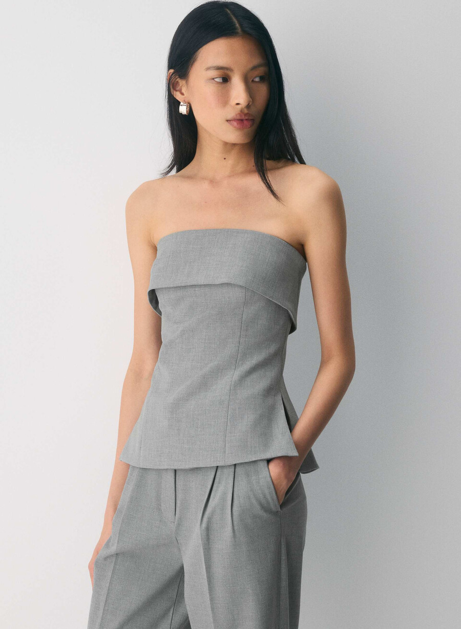 element tube top - ressential heather dark grey