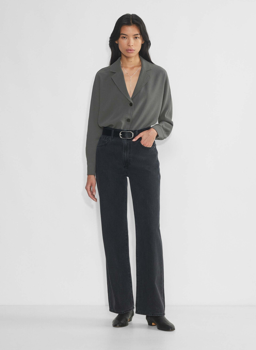 camicia freeform - crepette grigio carbone