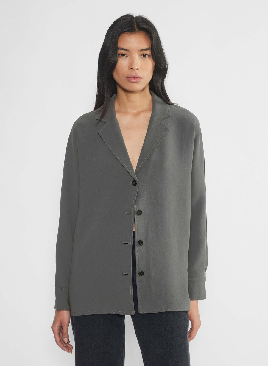 camicia freeform - crepette grigio carbone