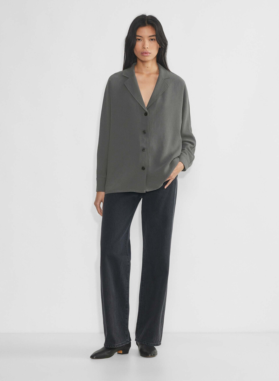 camicia freeform - crepette grigio carbone