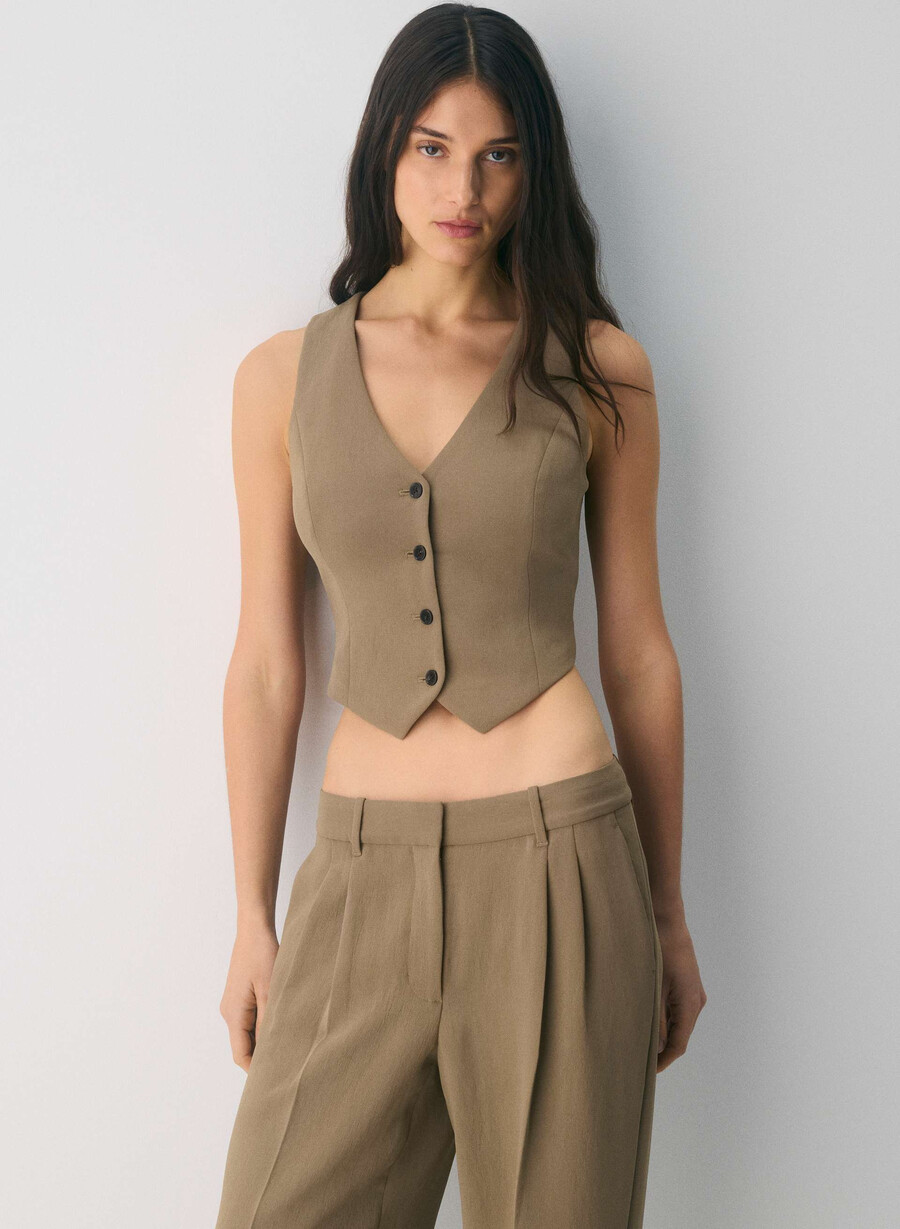 gilet pacino - crepette folio marrone