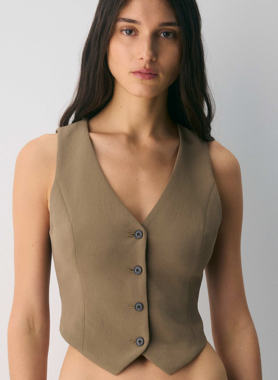gilet pacino - crepette folio marrone