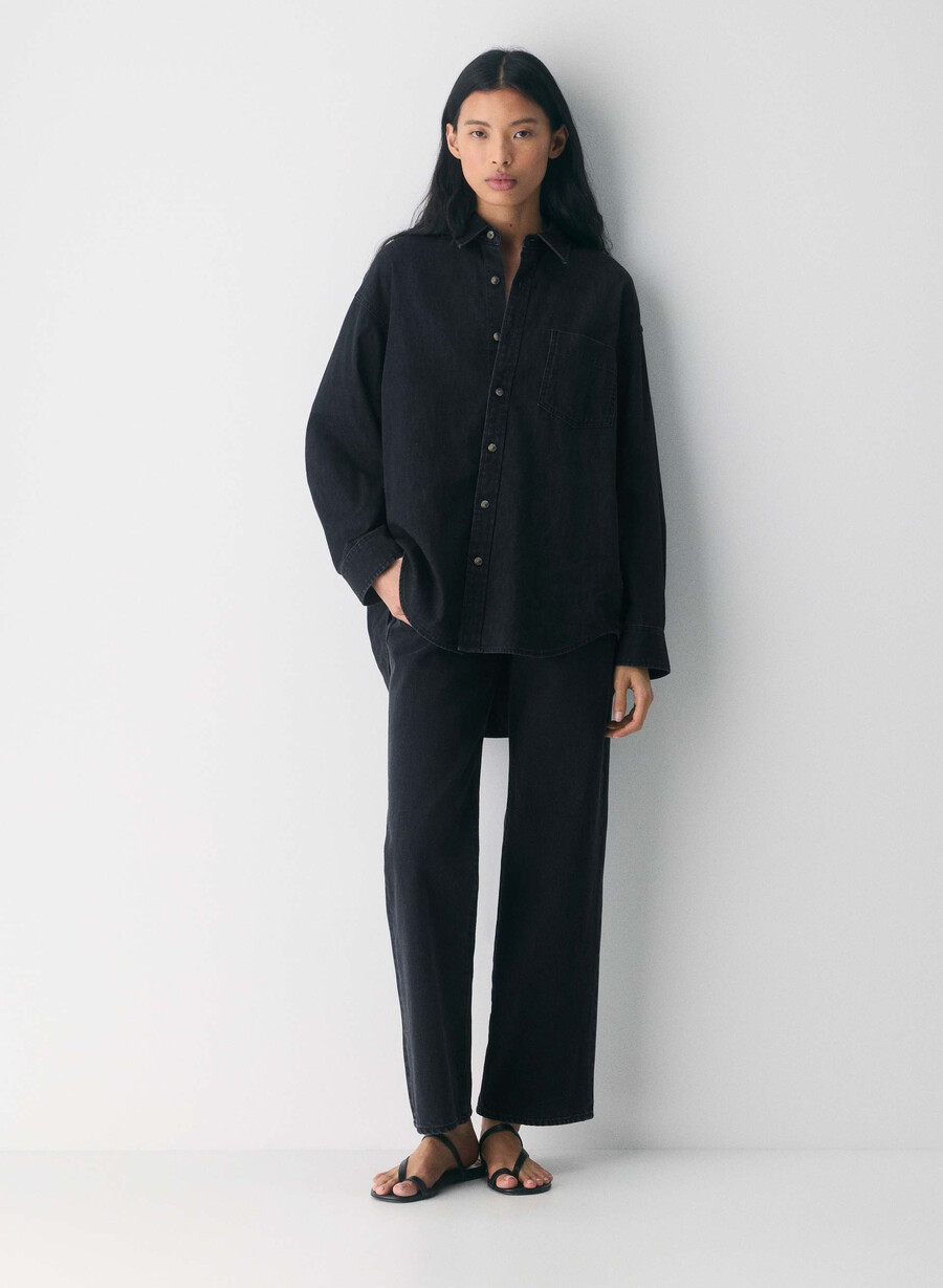 denim forum la comoda camicia in denim degli anni 80 eyeliner nero