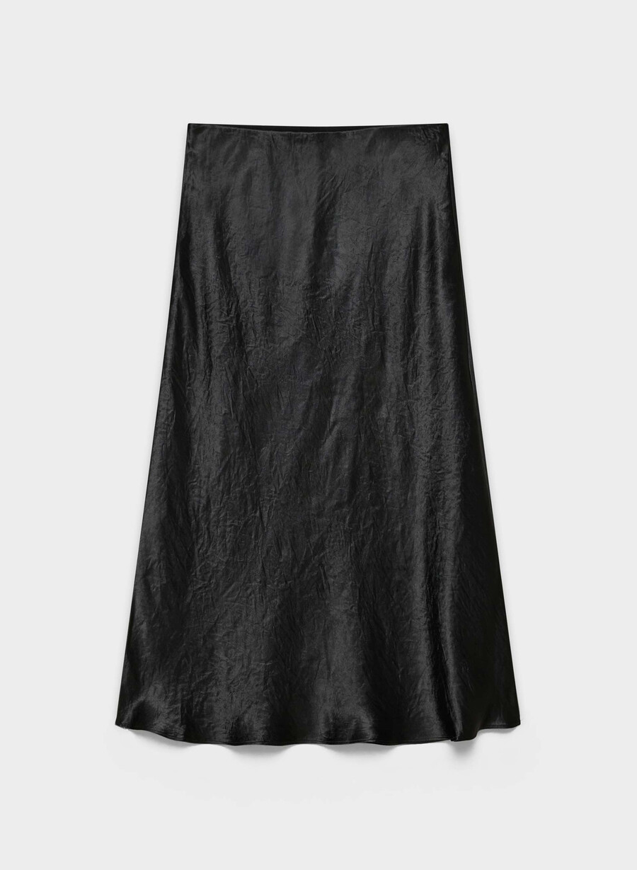 gonna midi in raso nero