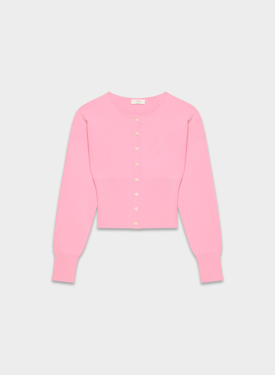 cardigan golightly - wonder yarn jellybean pink
