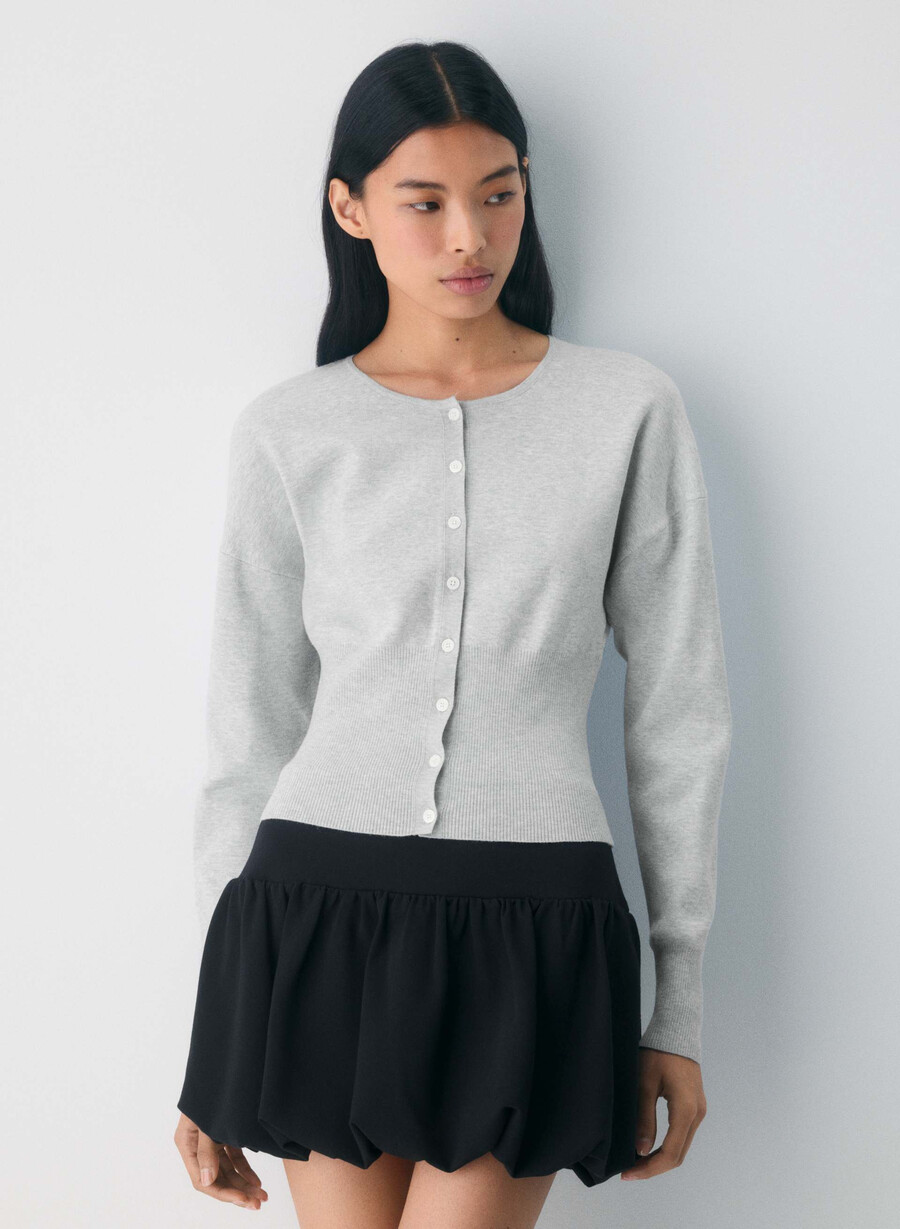 cardigan golightly - wonder yarn heather chrome