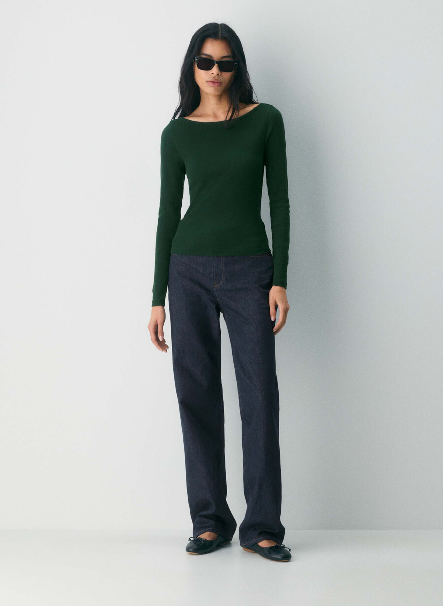 homestretch rib airwave boatneck longsleeve scarab