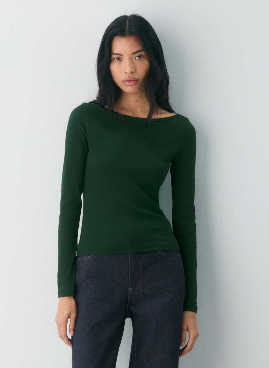 homestretch rib airwave boatneck longsleeve scarab