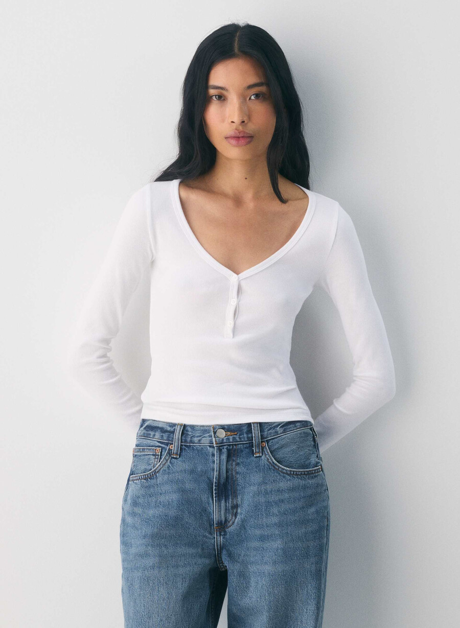 homestretch rib acoustic longsleeve bianco