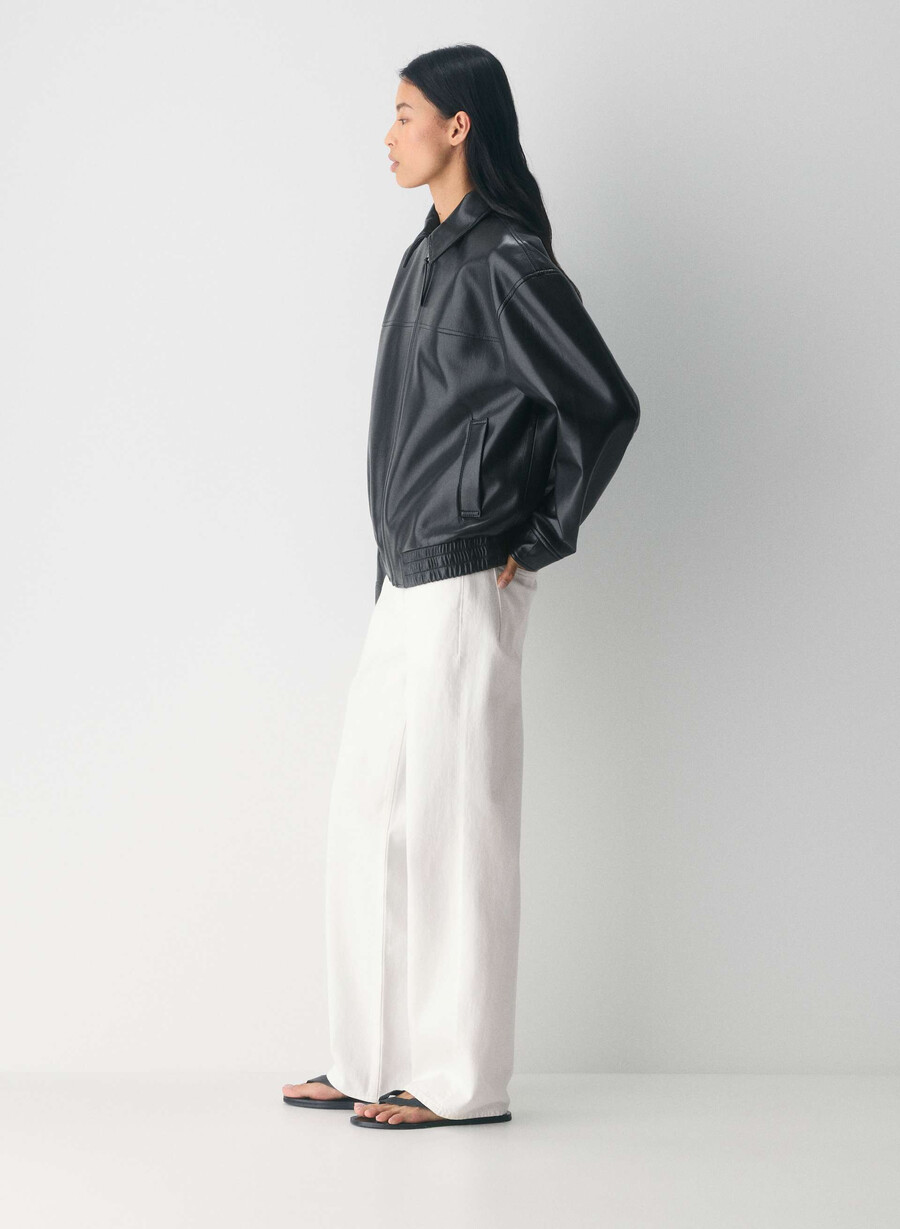giacca falcon - pelle unreal nero