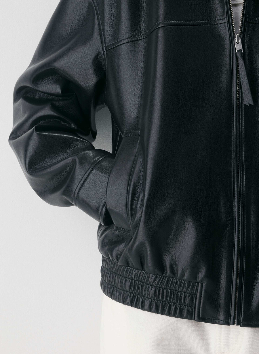 giacca falcon - pelle unreal nero
