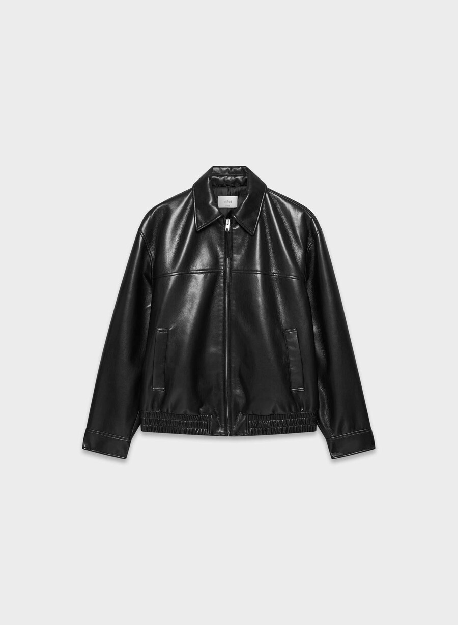 giacca falcon - pelle unreal nero