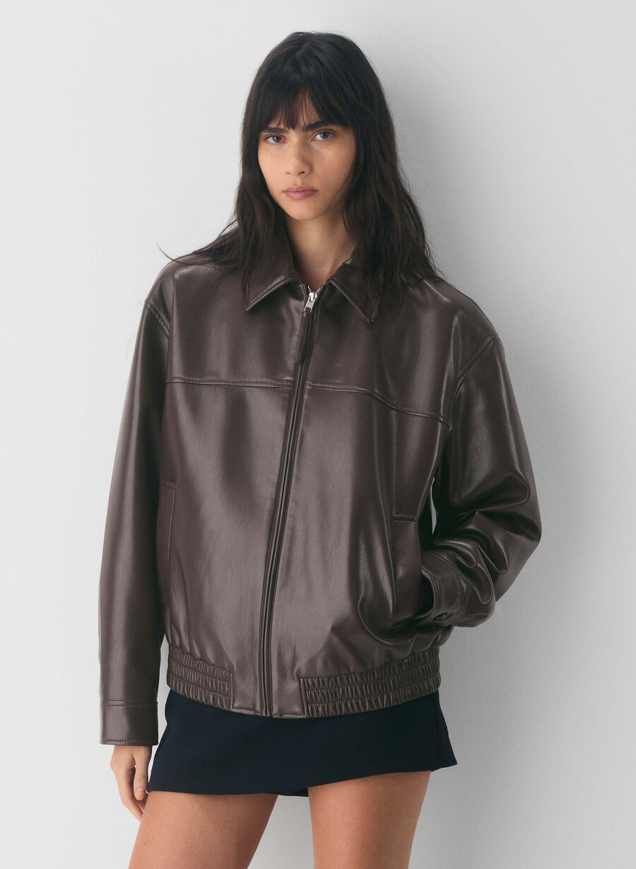 giacca falcon - unreal leather rich mocha brown