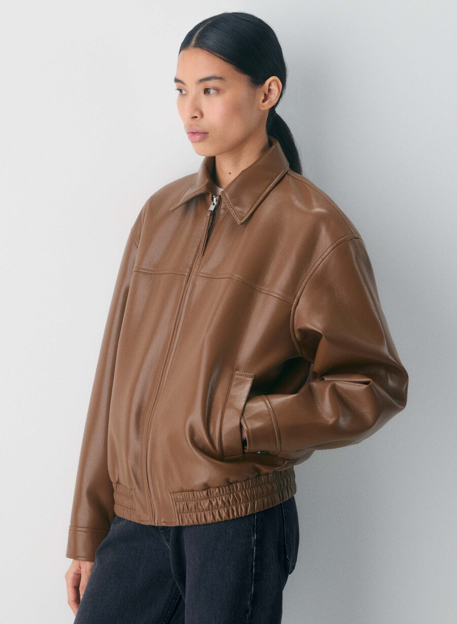 giacca falcon - unreal leather marrone cioccolato