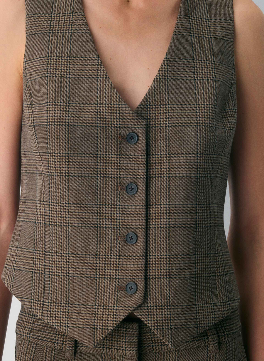 deniro vest - ressential tyson chk marronetaup