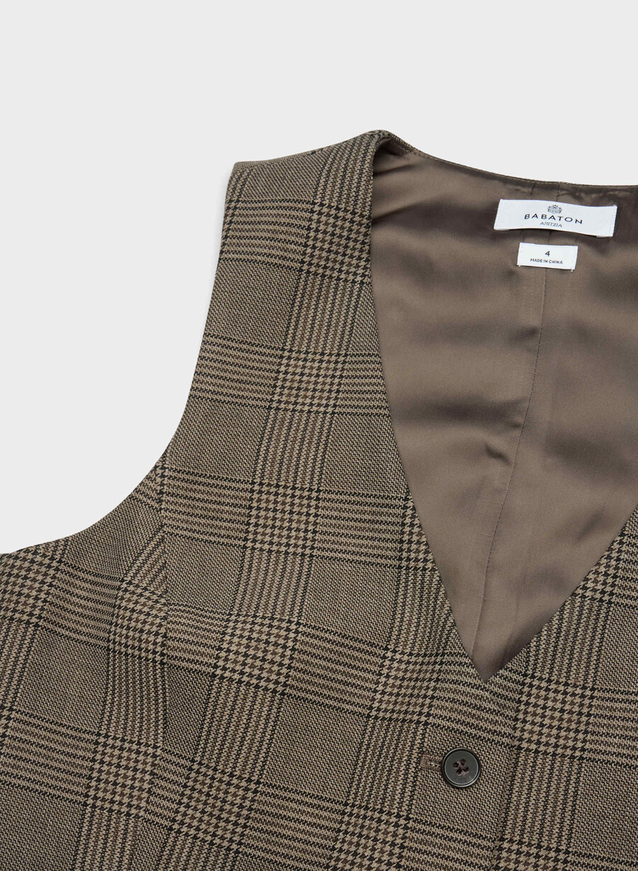 deniro vest - ressential tyson chk marronetaup