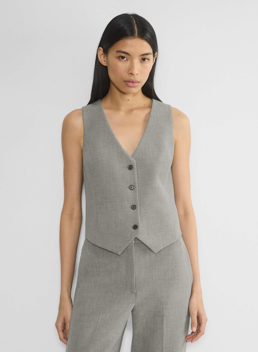 deniro vest - ressential heather dark grey