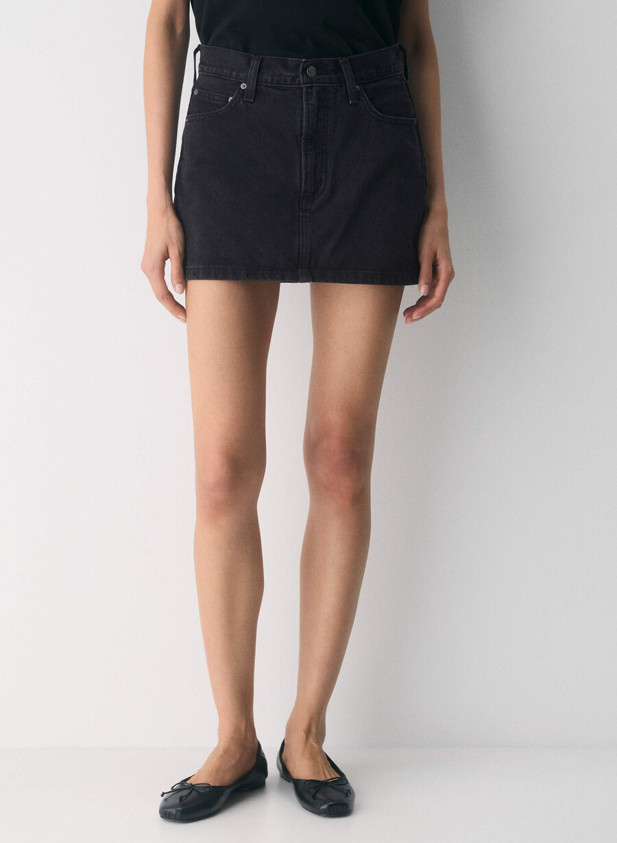 denim forum gonna in denim ricci anni 90 eyeliner nero