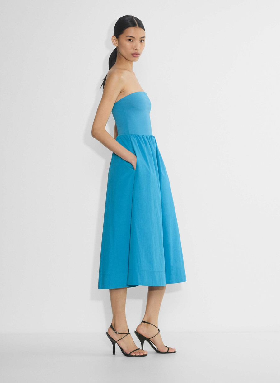 abito in popeline fluido nerobetulla chiara
