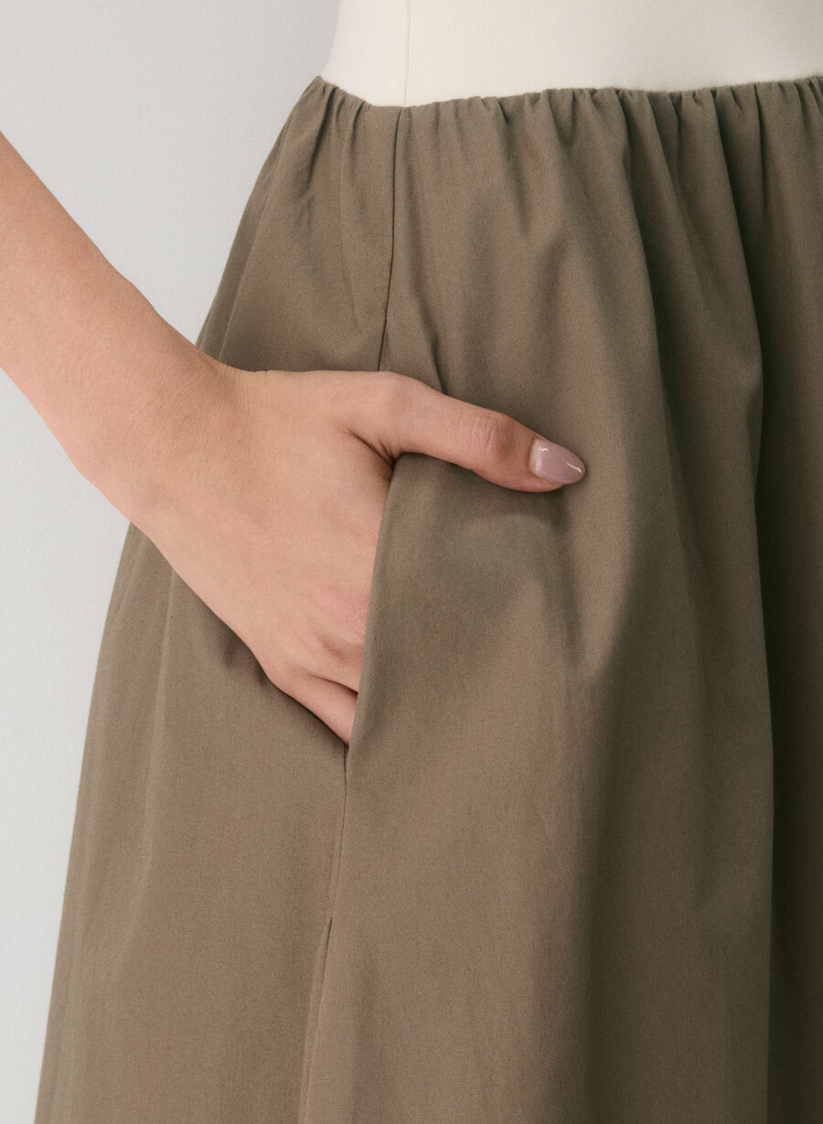 abito in popeline fluido cola taupe lt birch