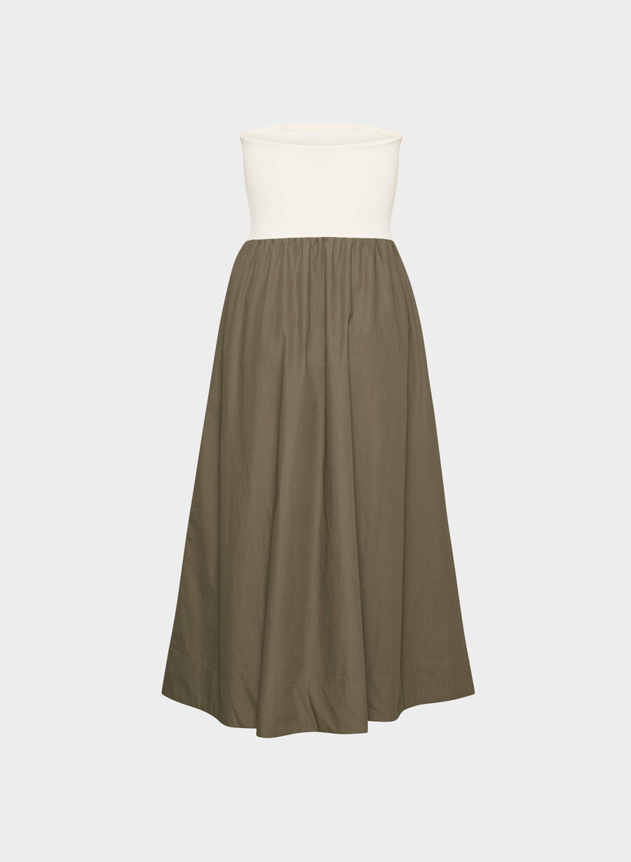 abito in popeline fluido cola taupe lt birch