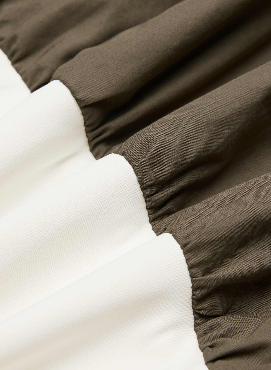 abito in popeline fluido cola taupe lt birch