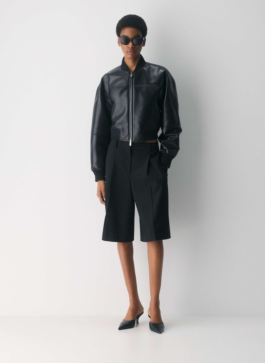 synergy bomber - pelle unreal nero