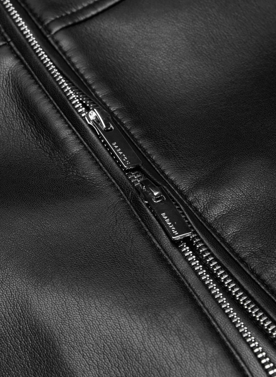 synergy bomber - pelle unreal nero